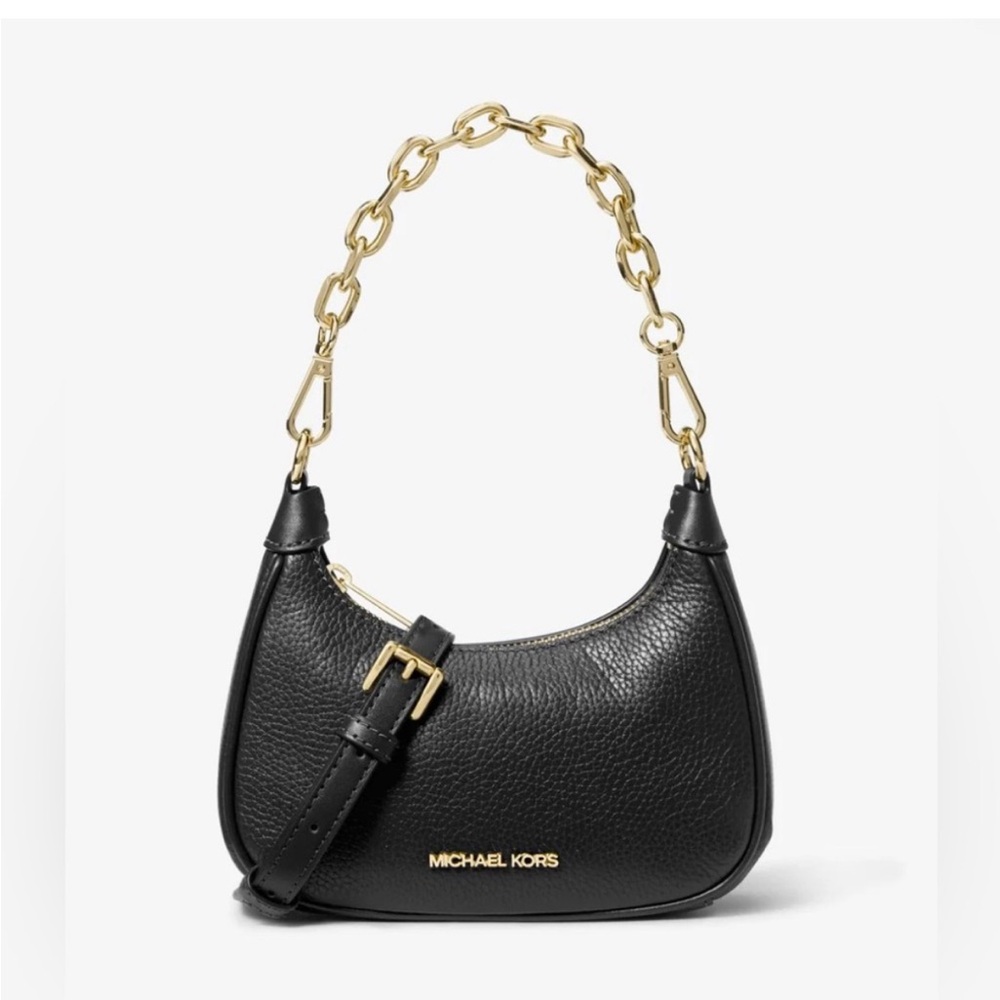 Michael Kors mini Cora Black pebbled leather bag